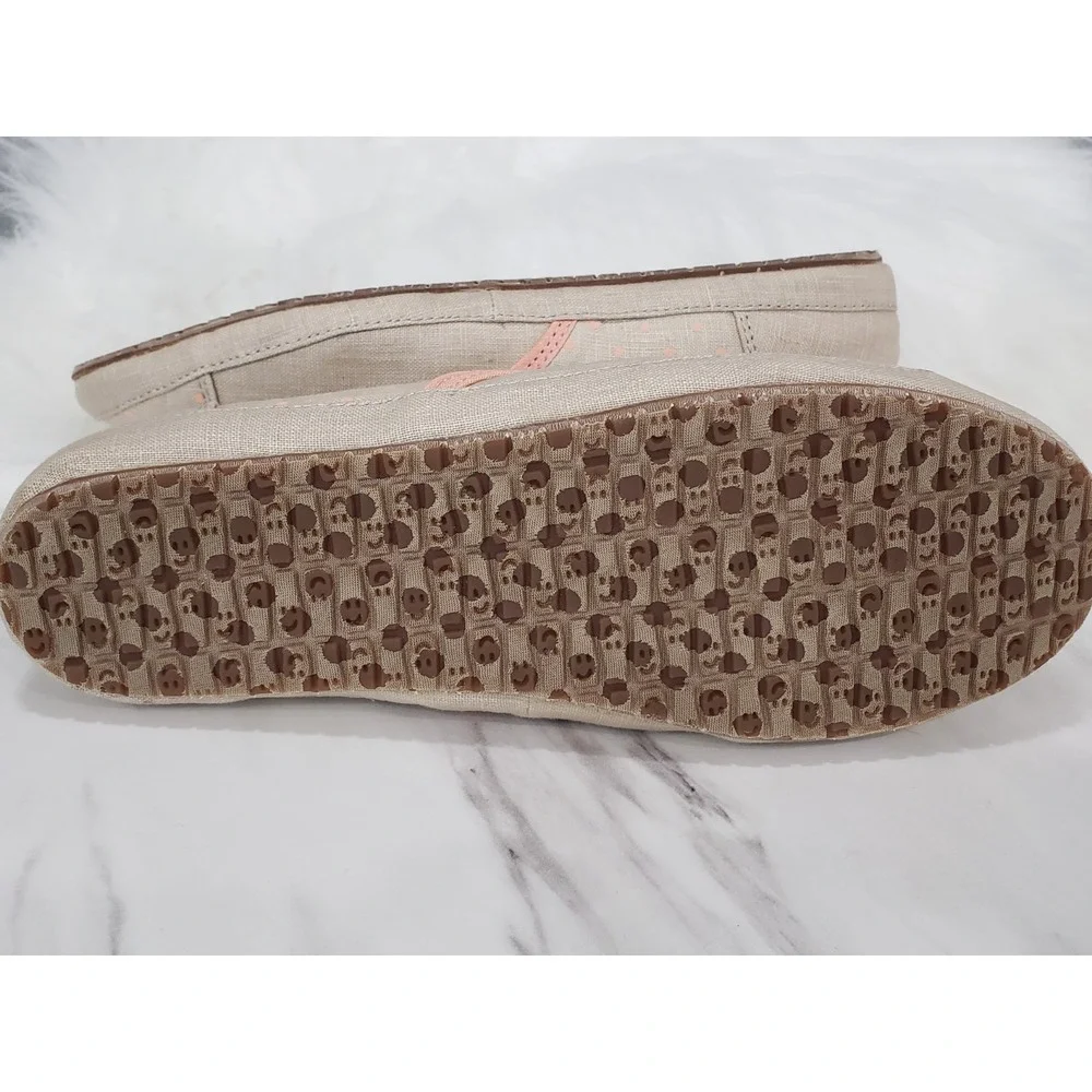 Sanuk Sock Hop Beige Pink Polka Dot Womens Sneakers SWF10602 Size 8 NEW